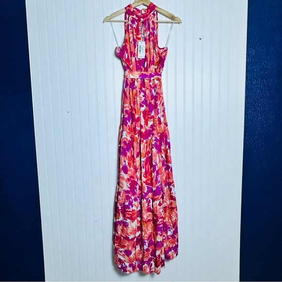 Petal and Pup Womens Caroline Maxi Dress Floral Multicolor Belted Halter Neck XL - Picture 10 of 10